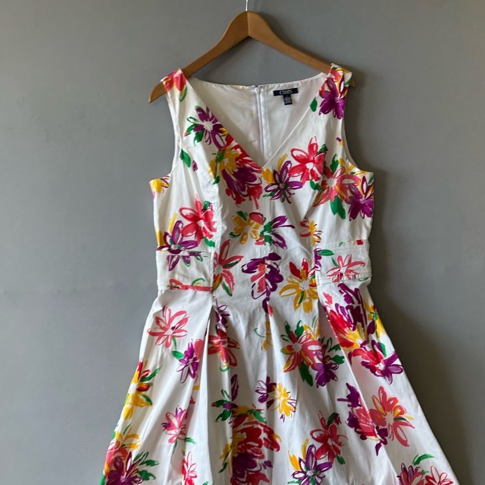 5 for $35 Chaps Floral Dress Women Size 16 - Picture 3 of 6